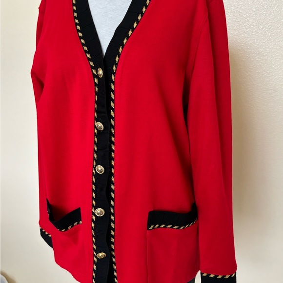 Preowned Cathy Daniels red button down cardigan Medium - Picture 6 of 13